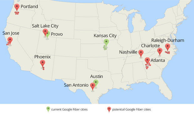 Google Fiber map