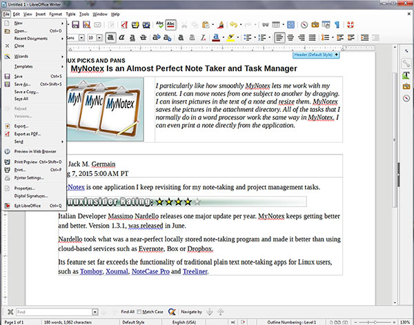 LibreOffice 5.0interface