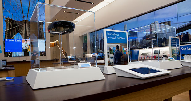 Microsoft Store Hololens display