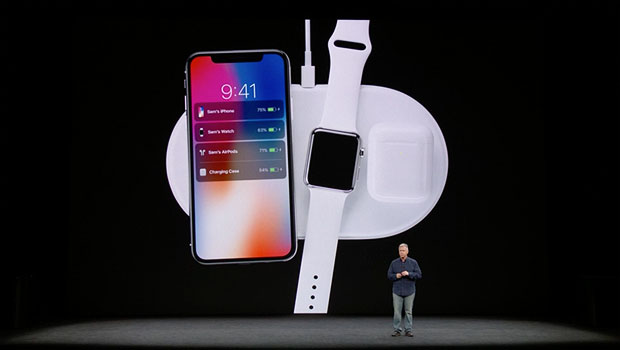 Airpower wireless charging mat with Phil Schiller on stage