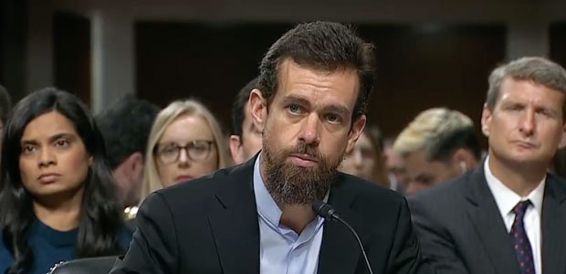 Twitter Cofounder Jack Dorsey testifies before The Senate Intelligence Committee in a hearing on foreign influence operations and their use of social media platforms on Sept. 5, 2018.