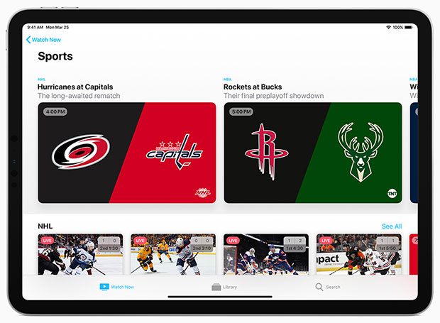 Apple TV app iPad sports