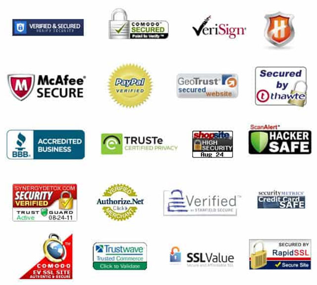 secure payment processors trust badges