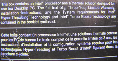 spelling errors on box containing fake Intel processor