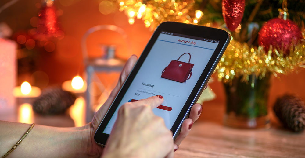 holiday season shopping on mobile device