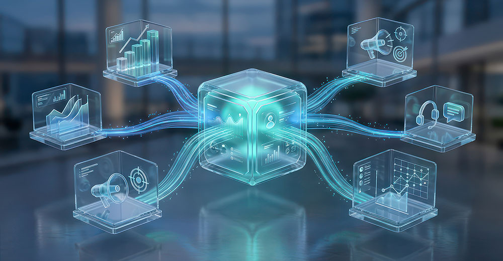 enterprise platform integrating customer data, analytics, marketing, and customer engagement tools into a unified system